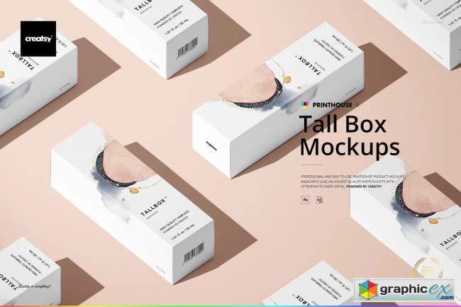 Tall Box Mockup Set