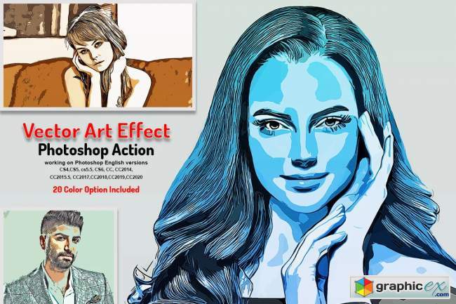  Vector Art Effect Photoshop Action 5766338