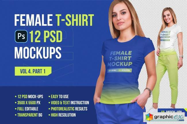 Female T-Shirt Mockups Vol 4 Part 1