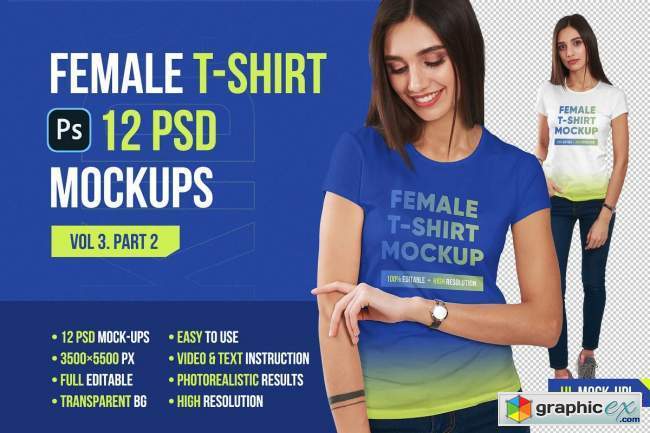 Female T-Shirt Mockups Vol 3 Part 2