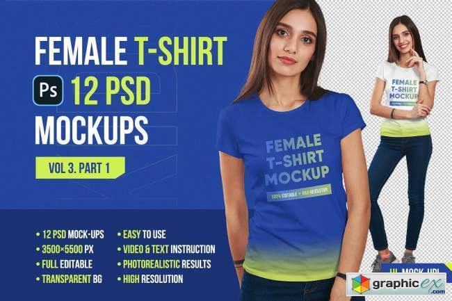 Female T-Shirt Mockups Vol 3 Part 1