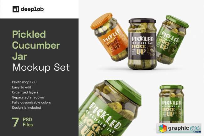 Pickled Cucumber Jar Mockup Set