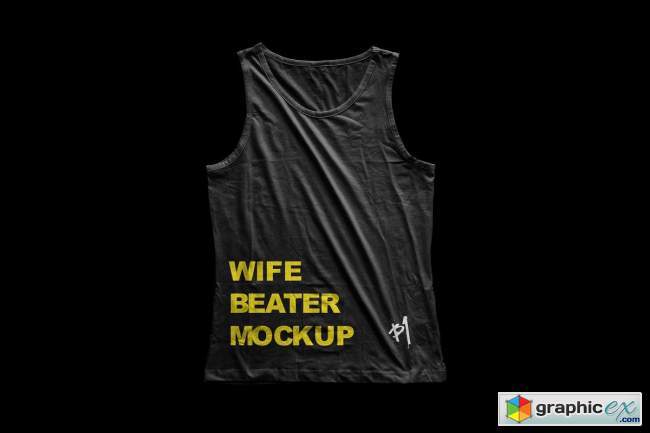  Tank Top Wife Beater Shirt Mockup 