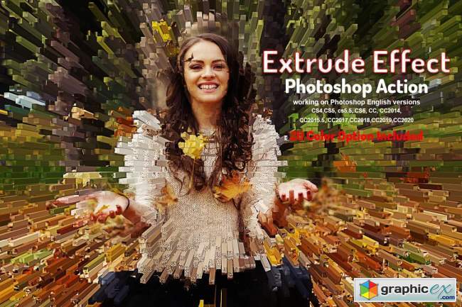 Extrude Effect Photoshop Action