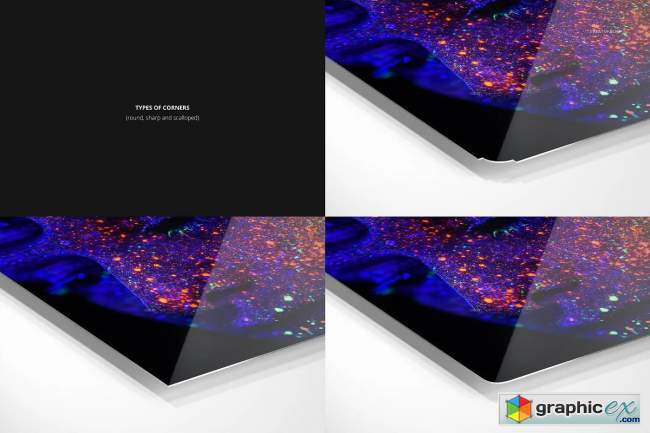 Aluminum Print Closeups Mockup Set 