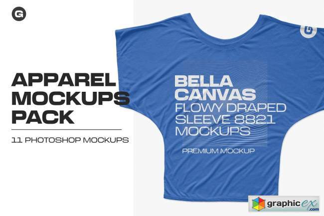 Bella Canvas Draped Sleeve Mockups 