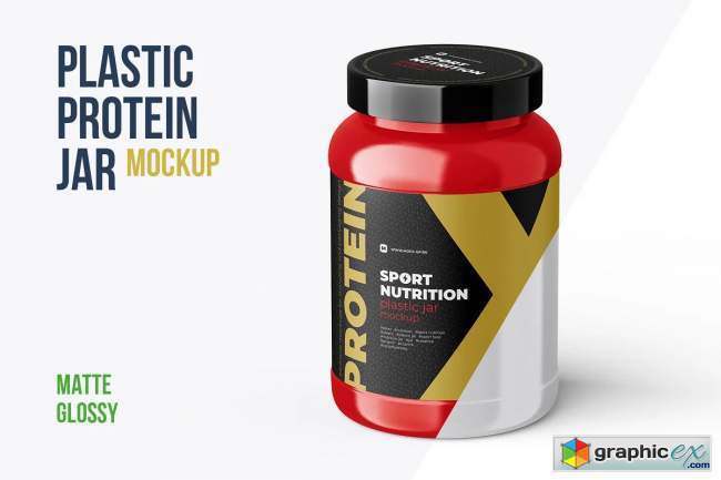 Sport Nutrition Plastic Jar Mockup