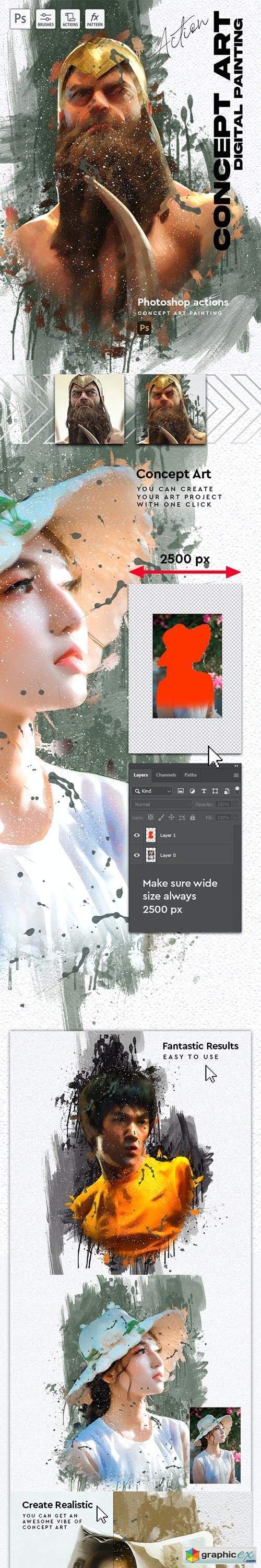 Concept Art - Digital Painting Photoshop Action