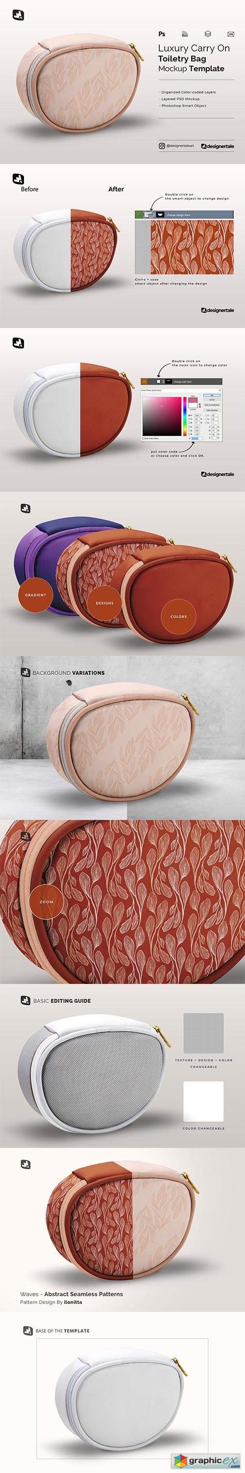 Luxury Carry On Toiletry Bag Mockup 