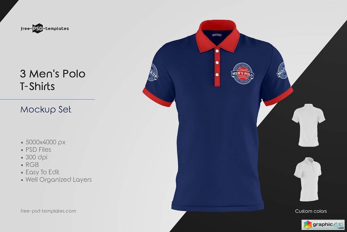 Download Men S Polo T Shirts Mockup Set Free Download Vector Stock Image Photoshop Icon