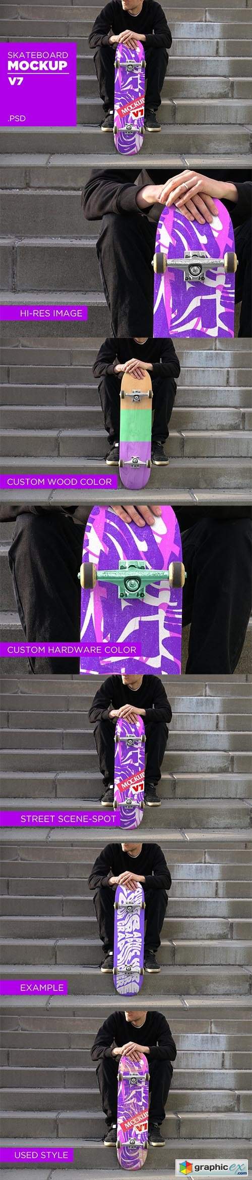 Skateboard Mockup V7 - PSD 