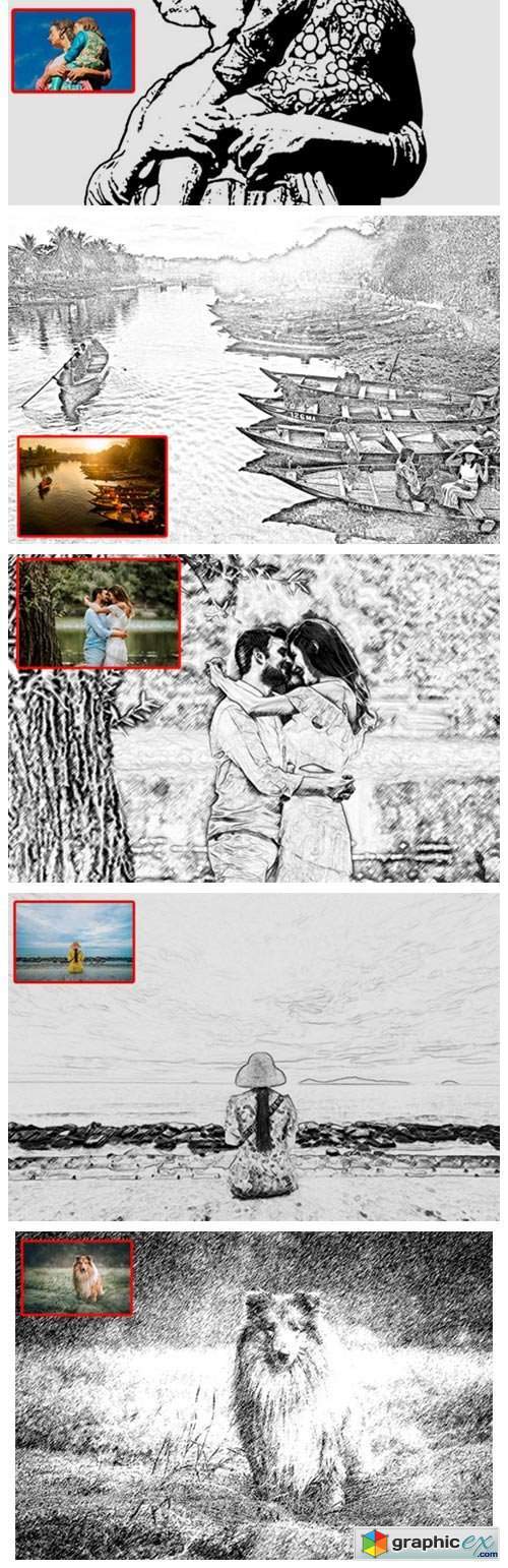 The 21 Sketch Canvas Photoshop Actions