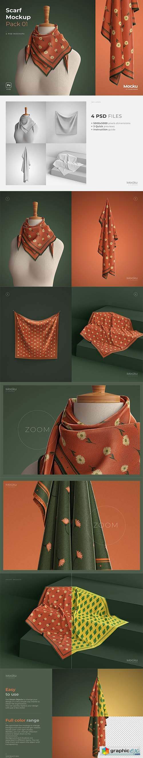 Silk Scarf Mockup - Big - Pack 01 