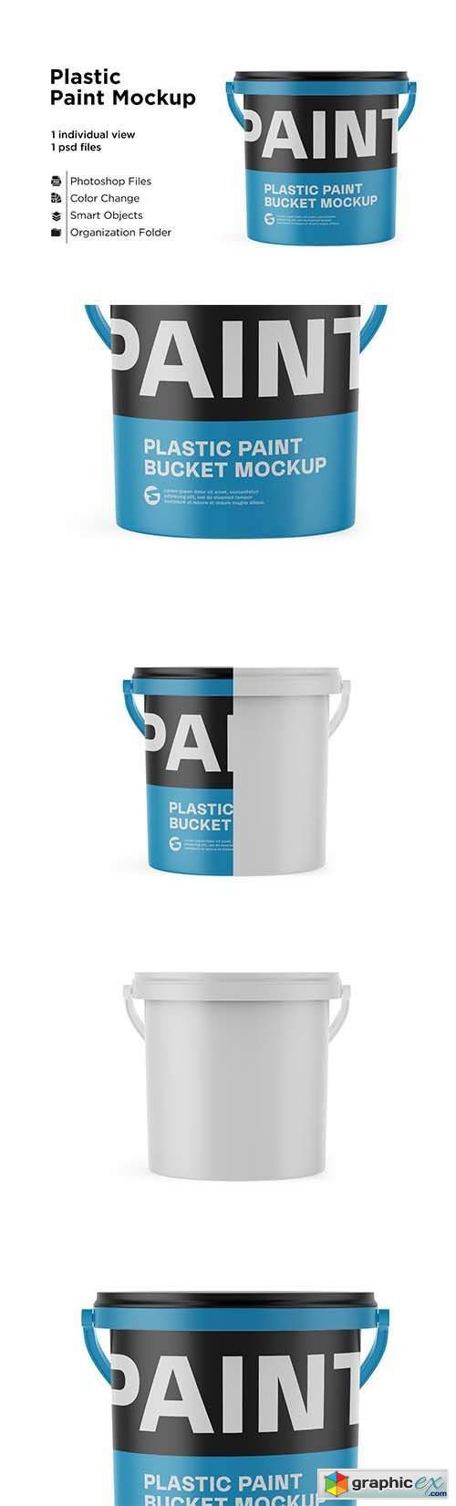 10l Plastic Paint Bucket Mockup Free Download Vector Stock Image Photoshop Icon