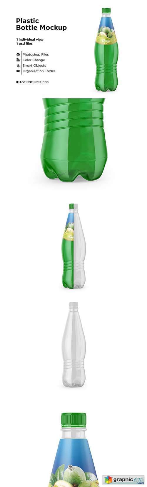 Clear Plastic Drink Bottle Mockup 