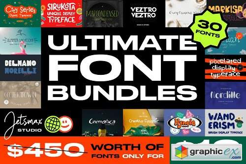  Ultimate Font Bundles - 30 Premium Fonts 
