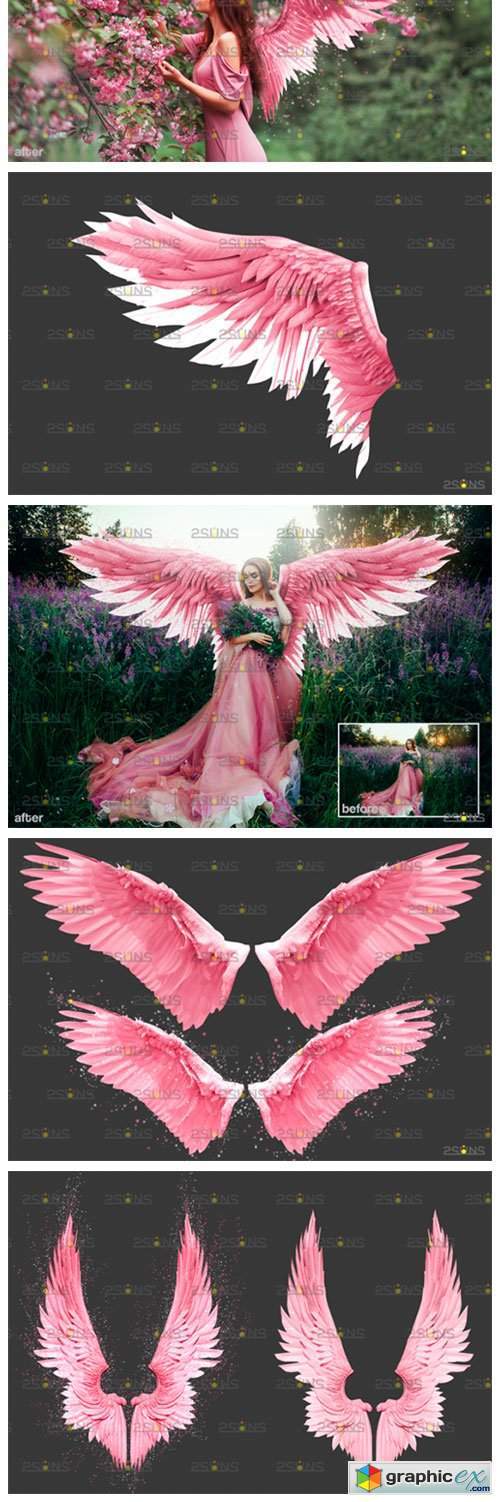 Pink Angel Wings Overlay