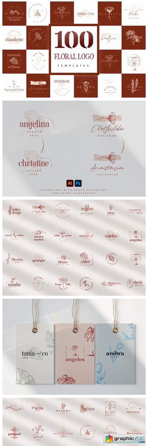  100 Logo Templates | Floral Logo 