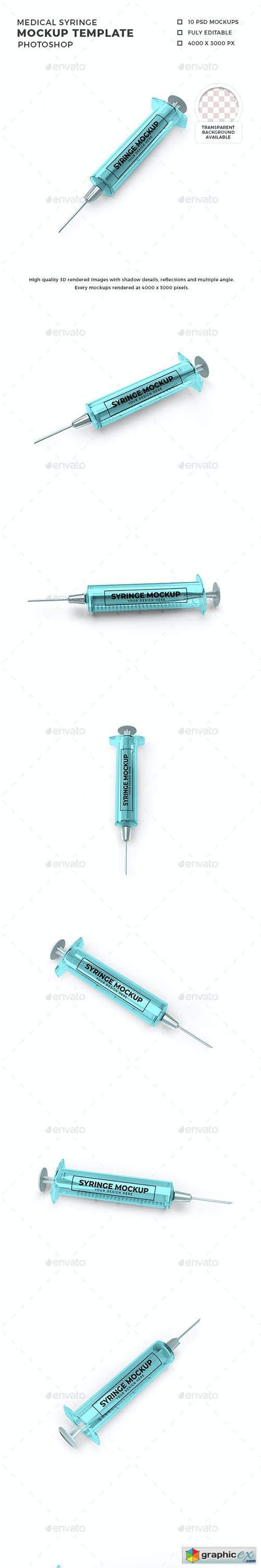 Medical Syringe Mockup Template Set
