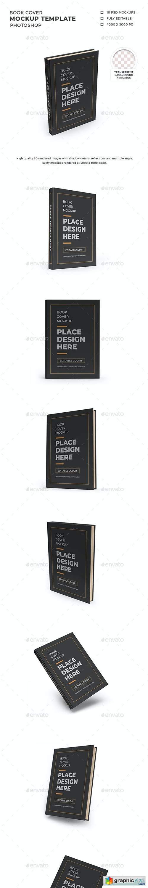  Book Cover 3D Mockup Template 