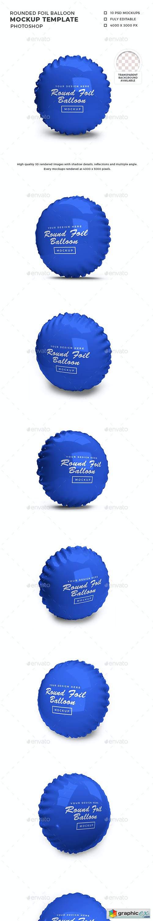 Rounded Foil Balloon 3D Mockup Template 
