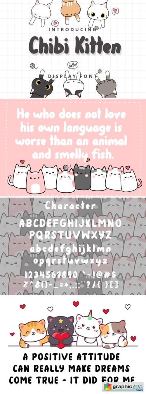  Chibi Kitten Font 