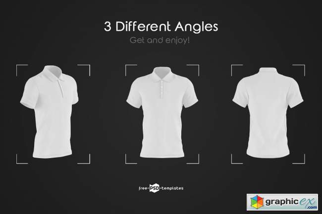 Men's Polo T-Shirts MockUp Set