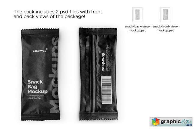 Kraft Paper Snack Bag PSD Mockup 5819355