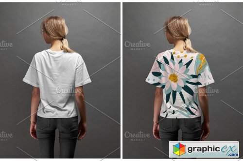 Download Girl T-shirt mockup (front/back) » Free Download Vector ...