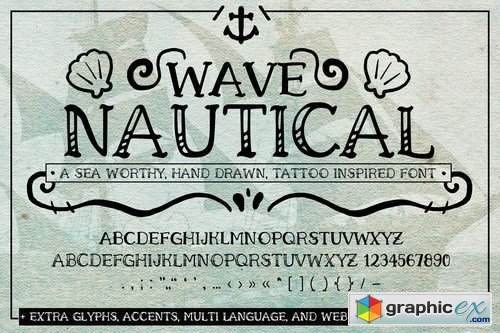  Wave Nautical Font Handwritten Tattoo Web Fonts 