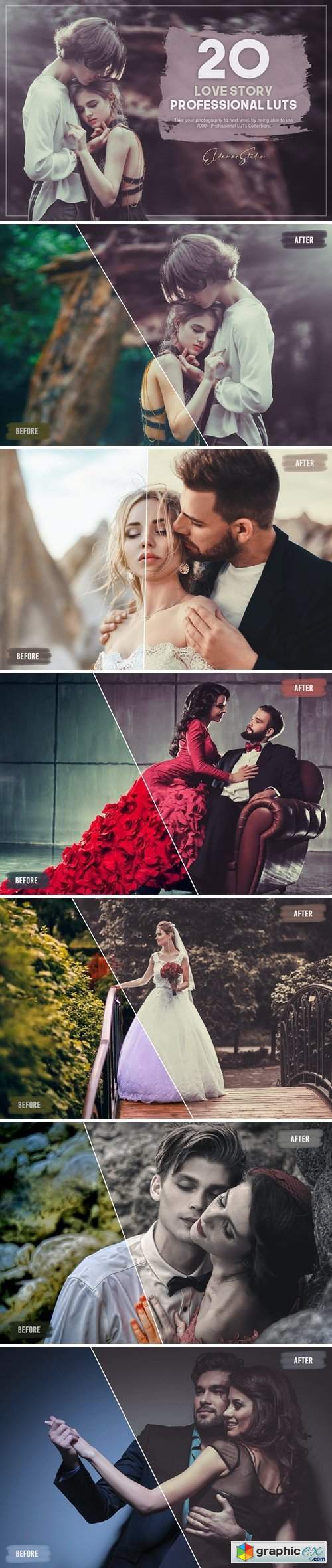 20 Love Story LUTs Pack