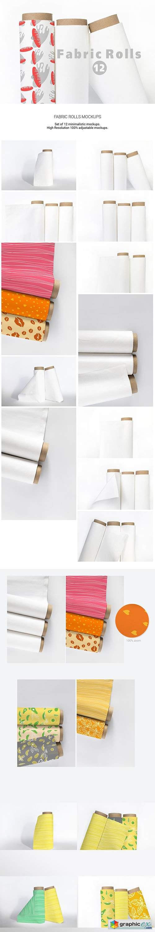 Fabric Rolls Mockup | Layered 