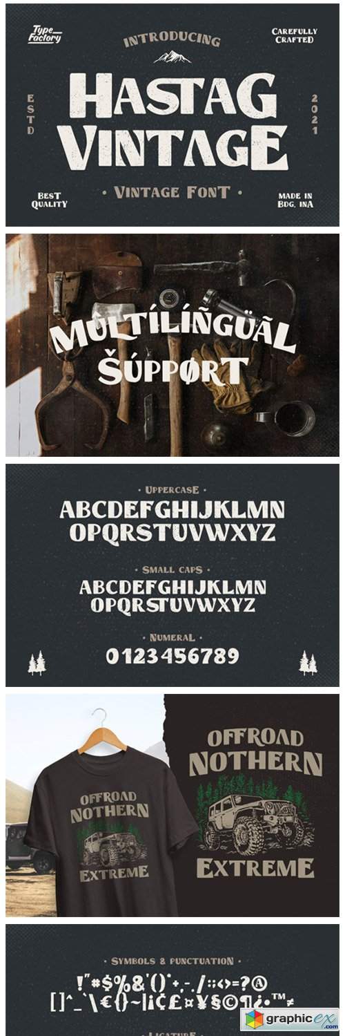  Hastag Vintage Font 