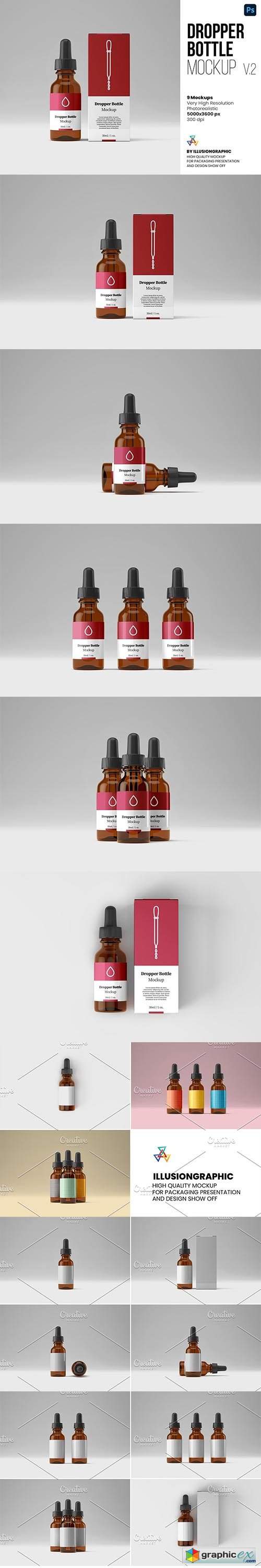 Dropper Bottle Mockup v.2 - 9 views 