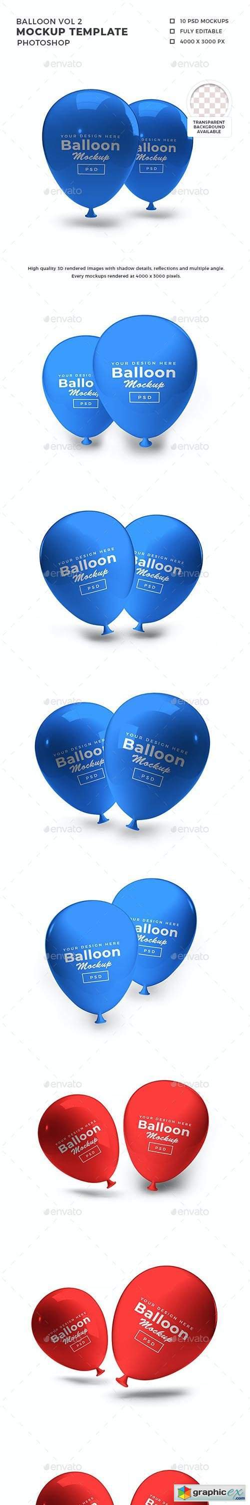 Balloon 3D Mockup Template Vol 2