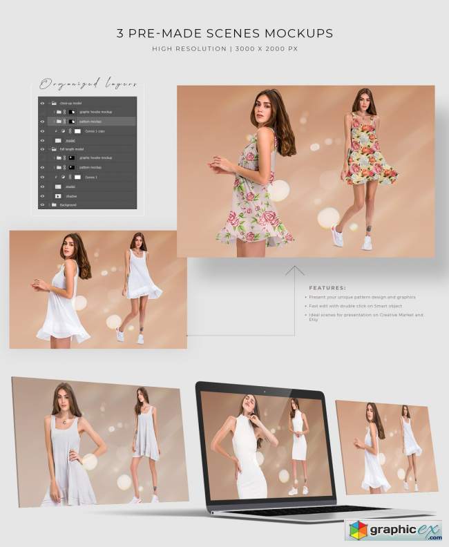 Dress Mockup Template Set 5837632