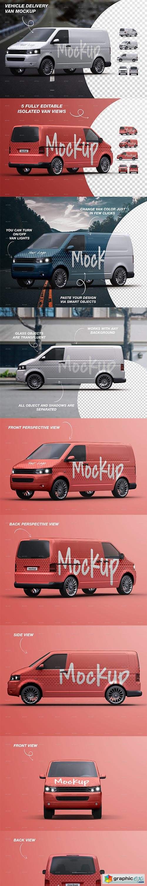 Vehicle Delivery Van Mockup 