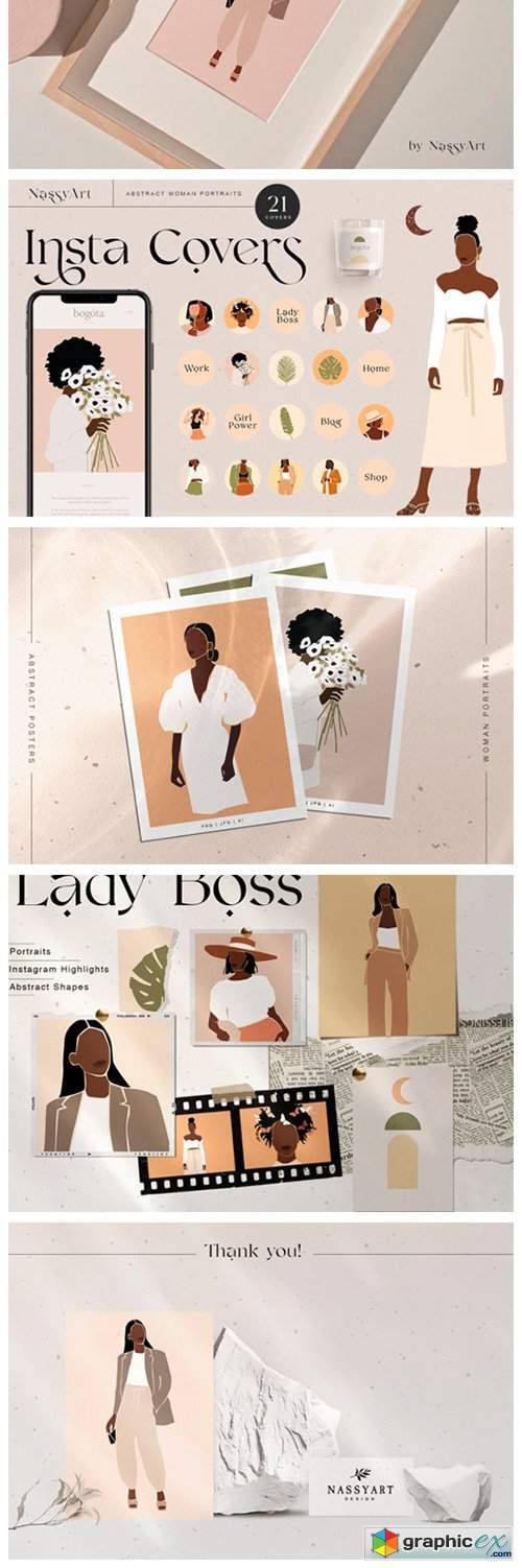 Lady Boss Woman Abstract Portraits
