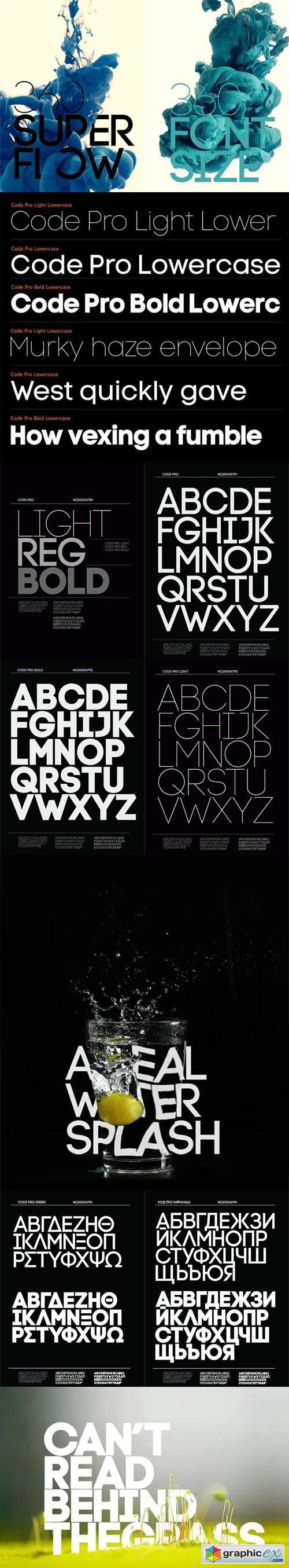  Code Pro Sans Serif Font Family [10-Weights] 