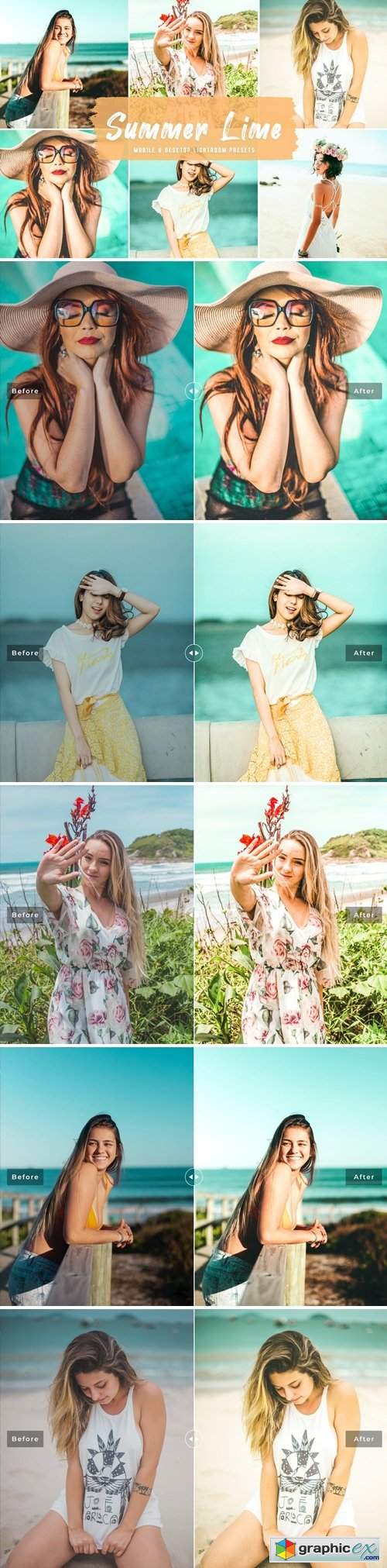  Summer Lime Mobile & Desktop Lightroom Presets 