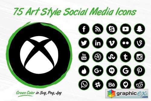 75 Green Social Media BrushIcons 1808923