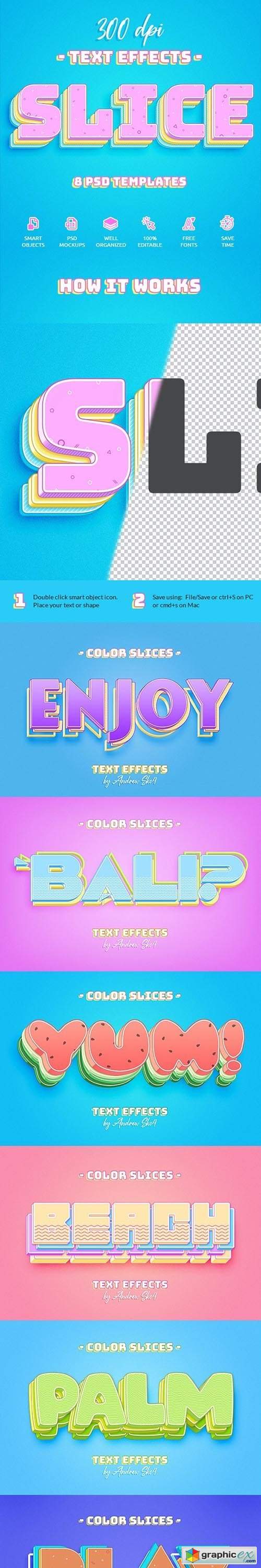 Color Slice Text Effects 