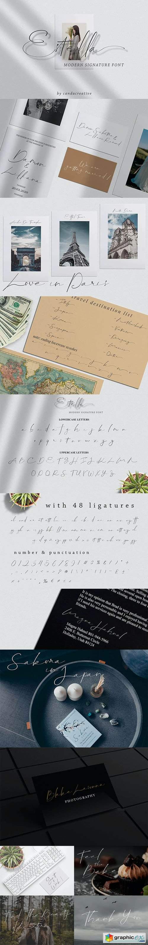  Estella - Modern Signature Script Font 