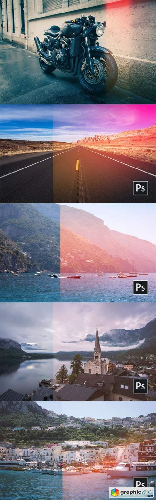  5 Light Leak Actions for Photoshop 