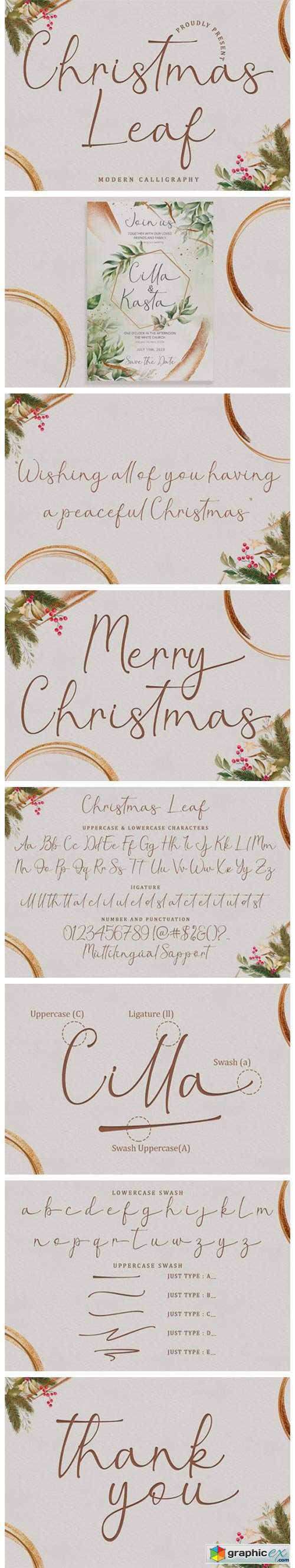  Christmas Leaf Font 