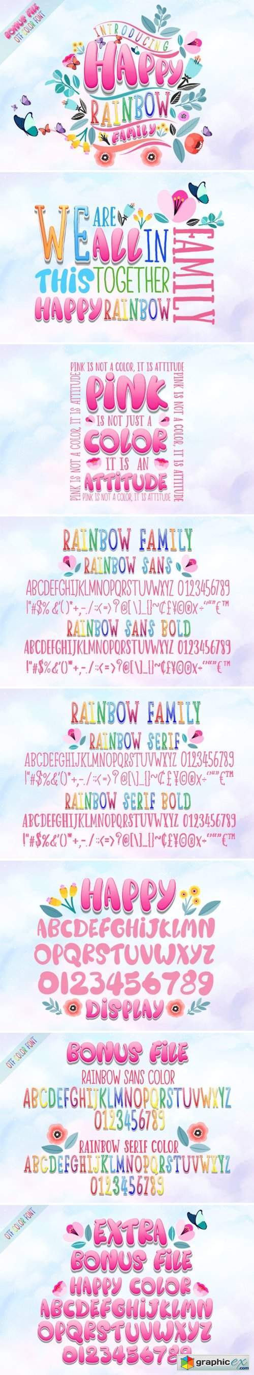 Happy Rainbow Family Font