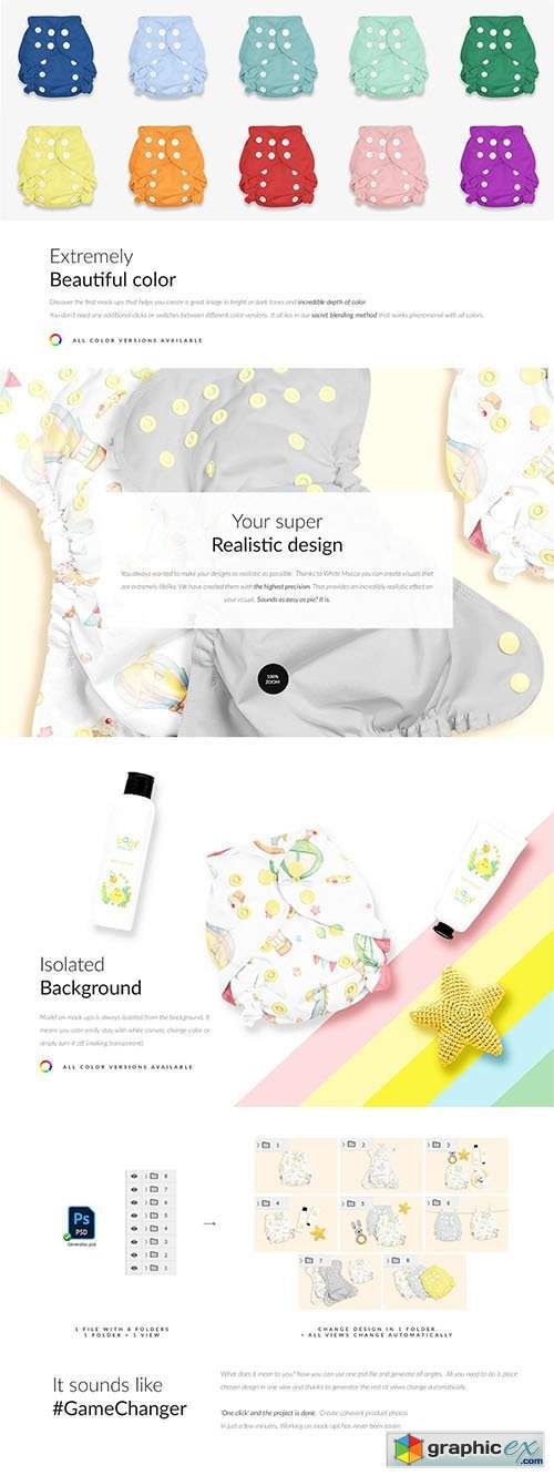 Newborn Diaper 8x Mock-ups