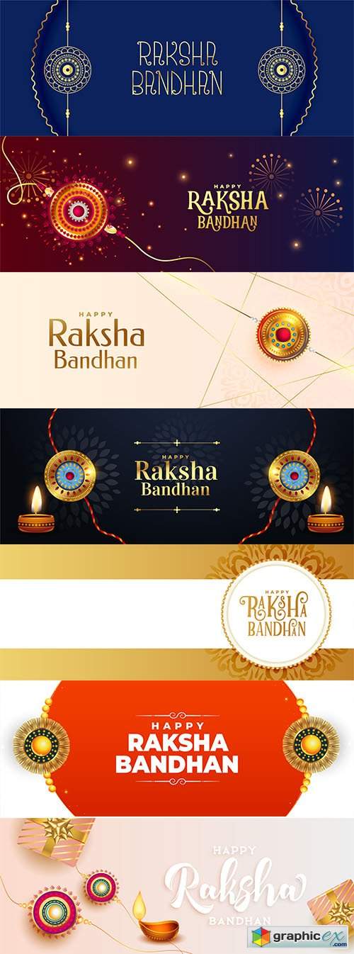  Happy raksha bandhan beautiful traditional banner design 