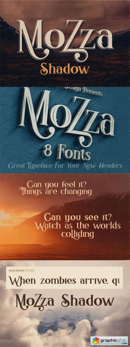  Mozza Shadow - Vintage Style Font 
