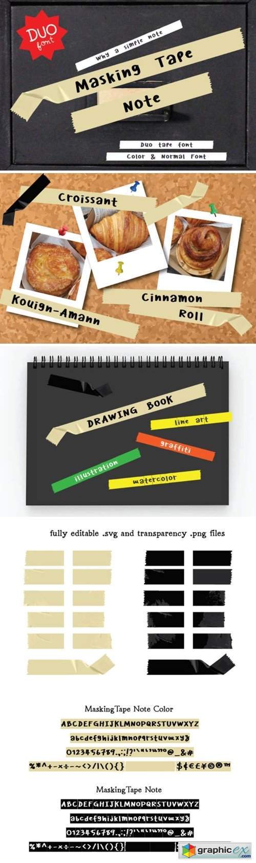 Masking Tape Note Font